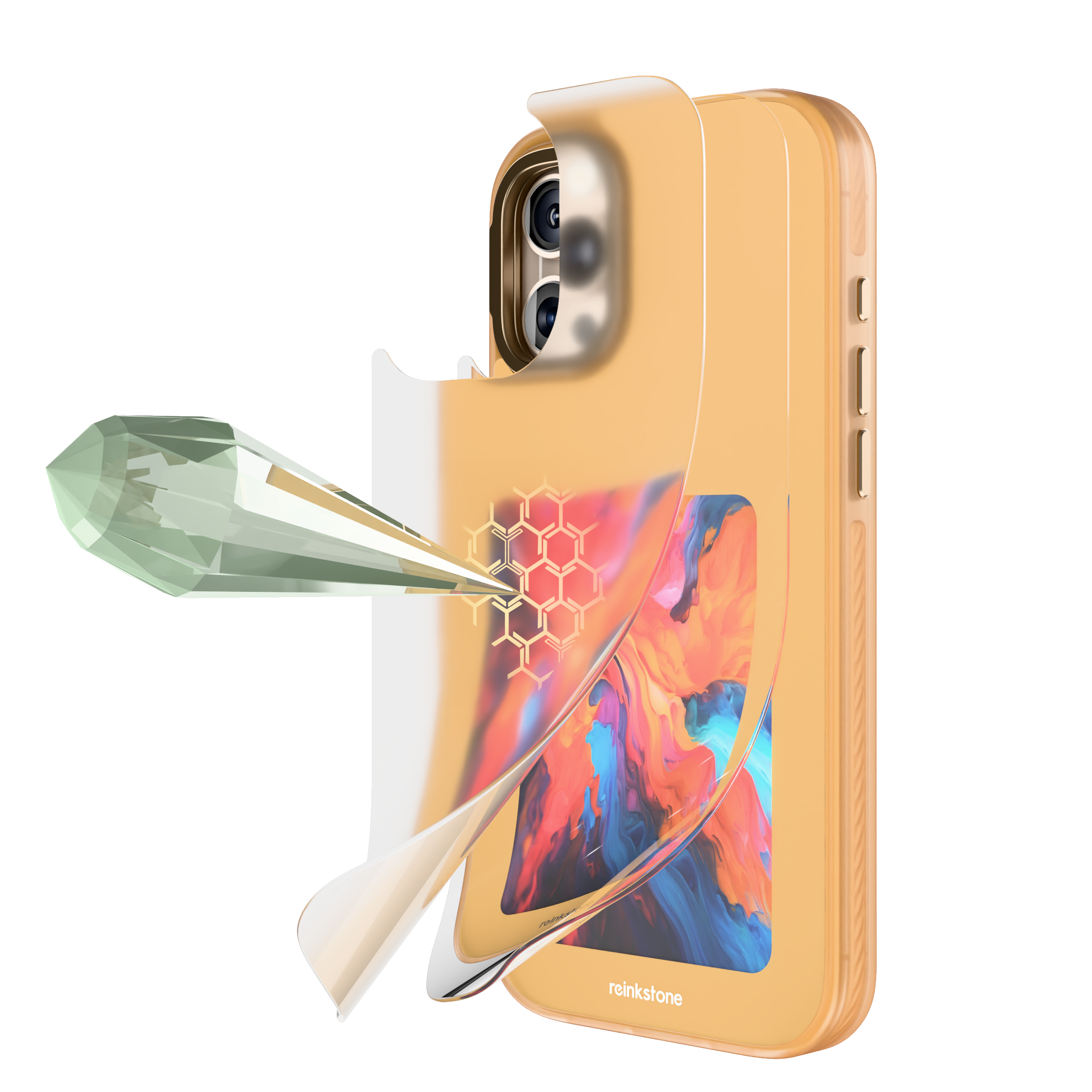 ReinkCase X1 6色スクリーン iphone16PM ホワイト ReinkCase 6-color Screen X1- iPhone 16 Pro Max Case